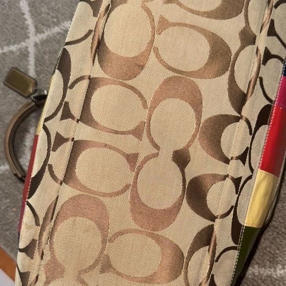 Coach Brown and Red Signature Tote Bag - Picture 6 of 6